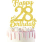 28 Birthday Cake Toppers-Gold Glitter, 28Th Cake Topper For Men,28 Cake Topper For Women, 28Th Birthday Decorations,28Th Birthda