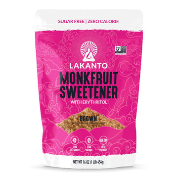 Lakanto Brown Monk Fruit Sweetener With Erythritol, Brown Sugar Substitute Sweetener For Baking, Coffee, Oatmeal & More, Keto, F