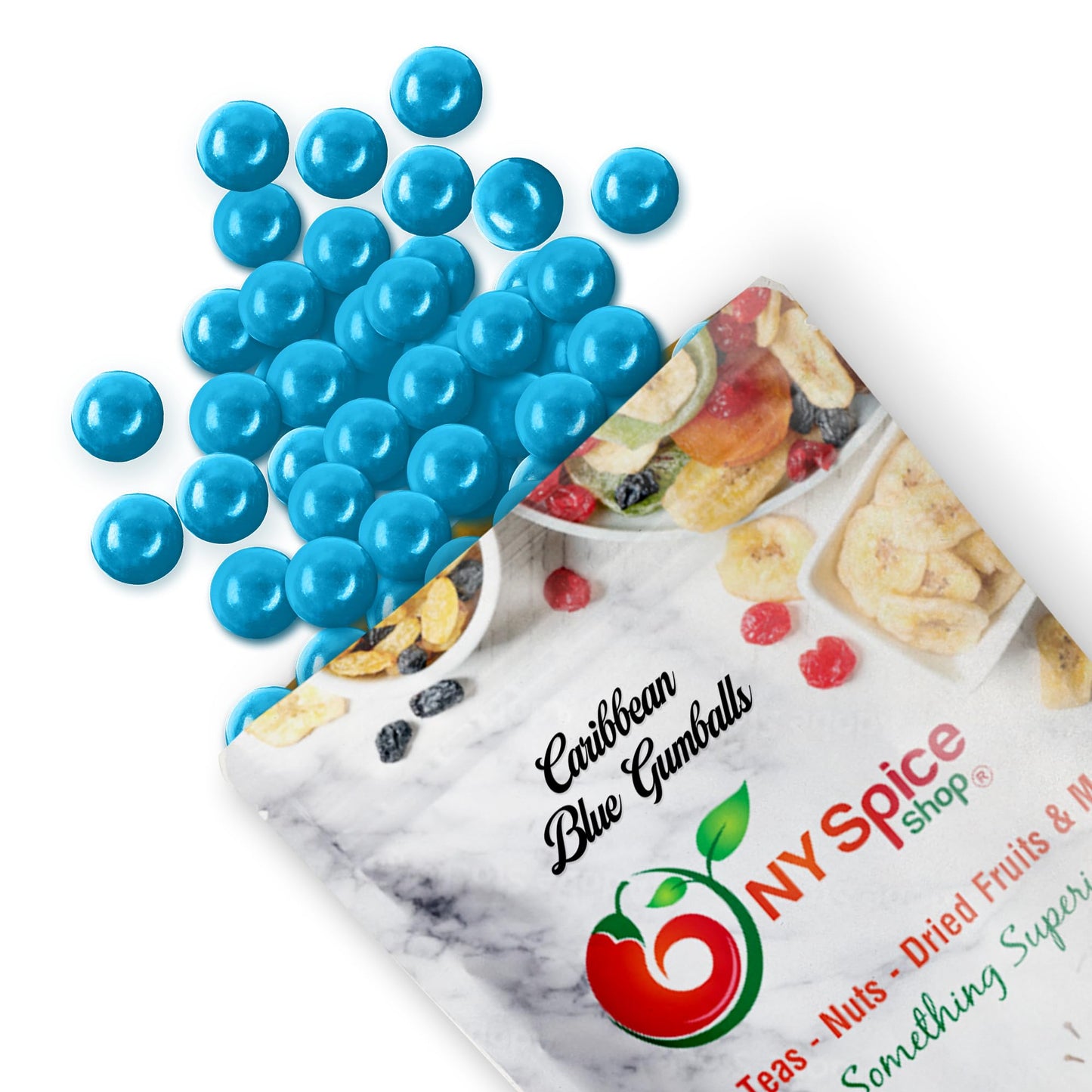 NY Spice Shop Caribbean Gumballs - 1 Pound Gumballs for Gumball Machine - Chewing Gum Dubble Bubble Gumballs - Fruit Flavored Gu
