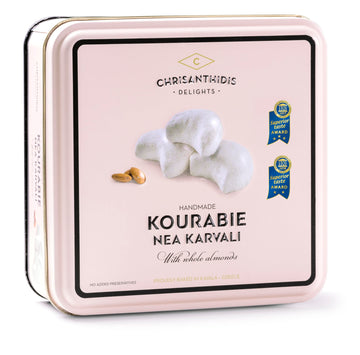 Greek Handmade Cookies (Kourabie) With Whole Almonds 450G/15.8Oz