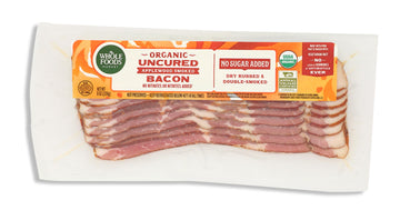 Whole Foods Market, Pork Bacon No Sugar Added Organic Step 1, 8 Ounce