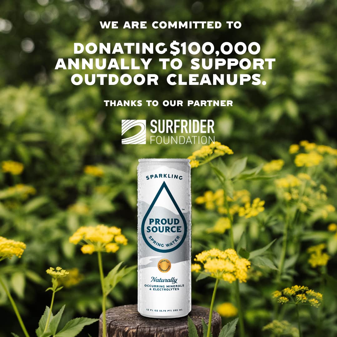 Proud Source Sparkling Spring Water, Natural Minerals, BPA-Free, 12 oz Cans, 24 Pack