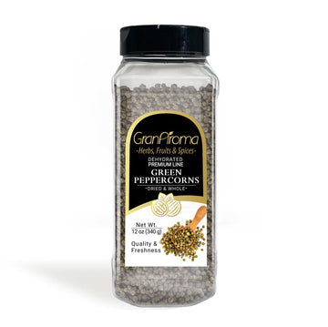 GranAroma Green Peppercorns, Whole & Dried, Fresh Flavor (12 Ounce)
