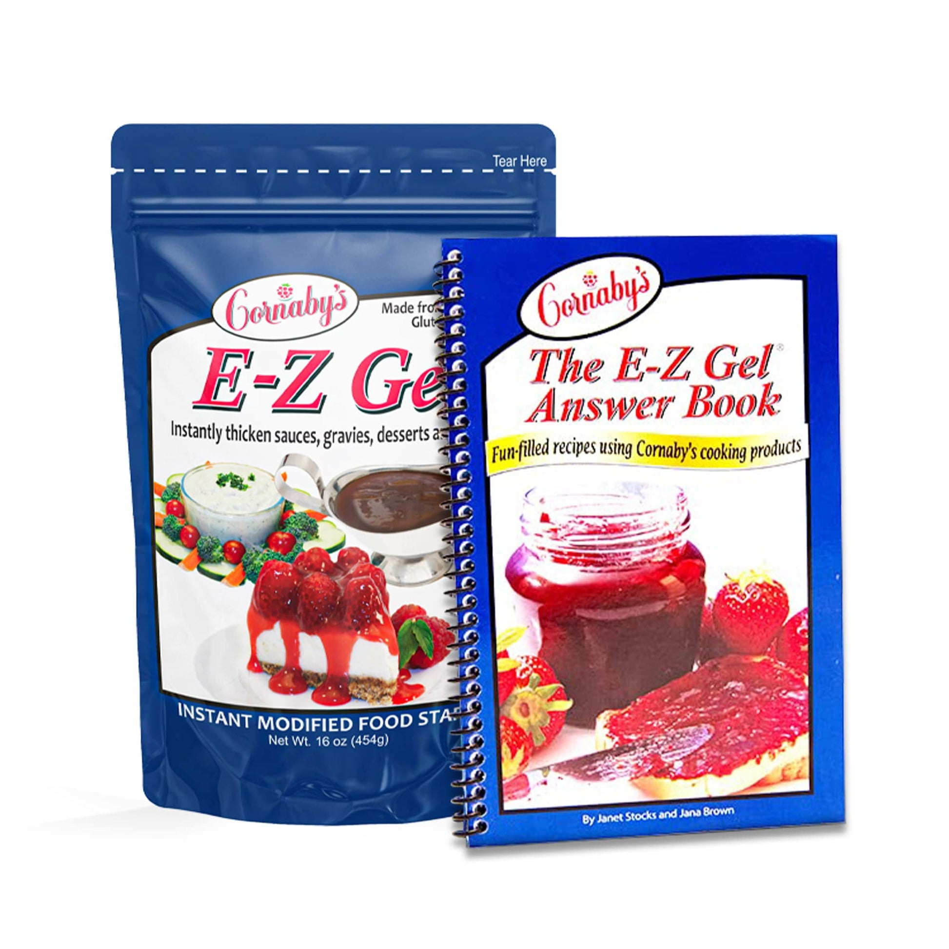 Cornaby's E-Z Gel Starter Kit: Includes Cookbook and 16 oz of EZ-Gel, Non-GMO, All-Natural, Instant Food Starch Granules For Thi