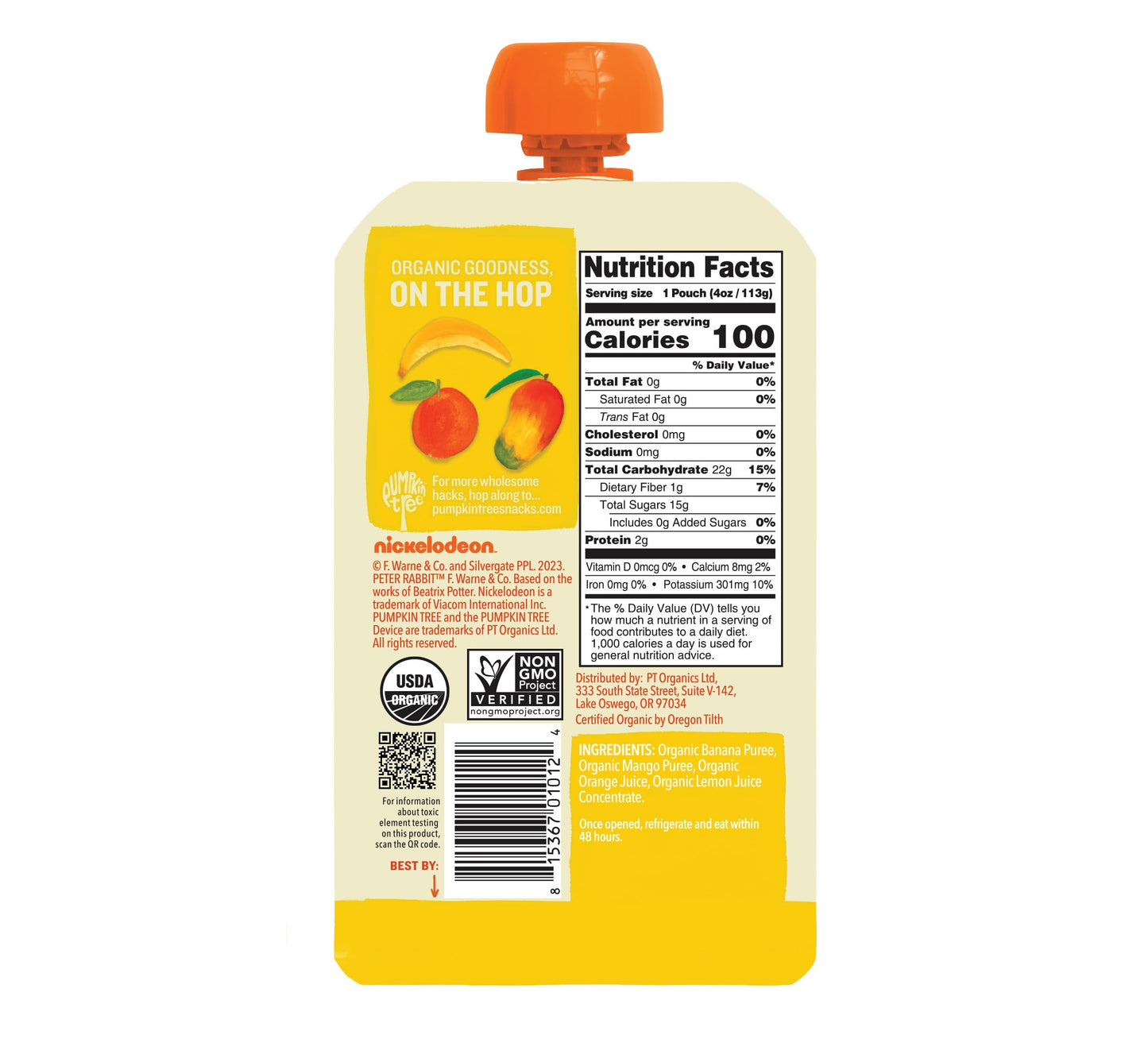 Peter Rabbit Organics Fruit Flavors Variety Pack 4 oz. Squeezable Pouches (Pack of 18)
