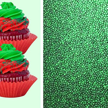 Sprinkle Deco Emerald Green Nonpareils Bake In Sprinkle On Mini Pearls Confetti Sprinkles Toppings For Cake Cookie Cupcake Icecream Donut 6Oz Bag