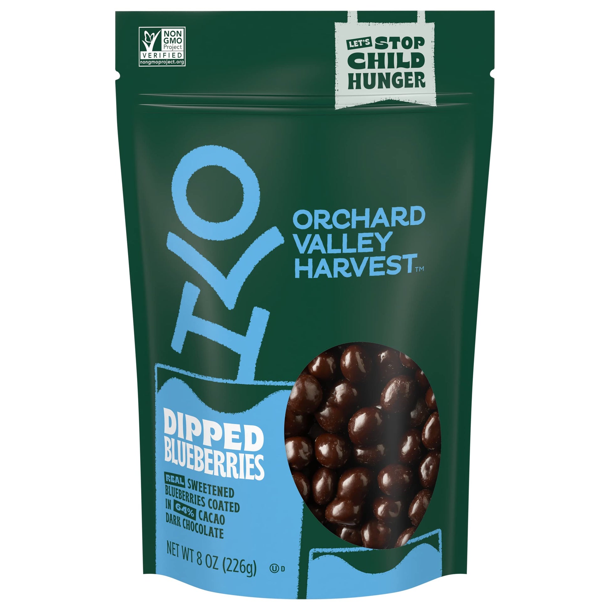 Orchard Valley Harvest Dark Chocolate Dipped Blueberries, 8 Oz (Pack Of 1), Made With Real Sweetened Blueberries, Gluten Free, N