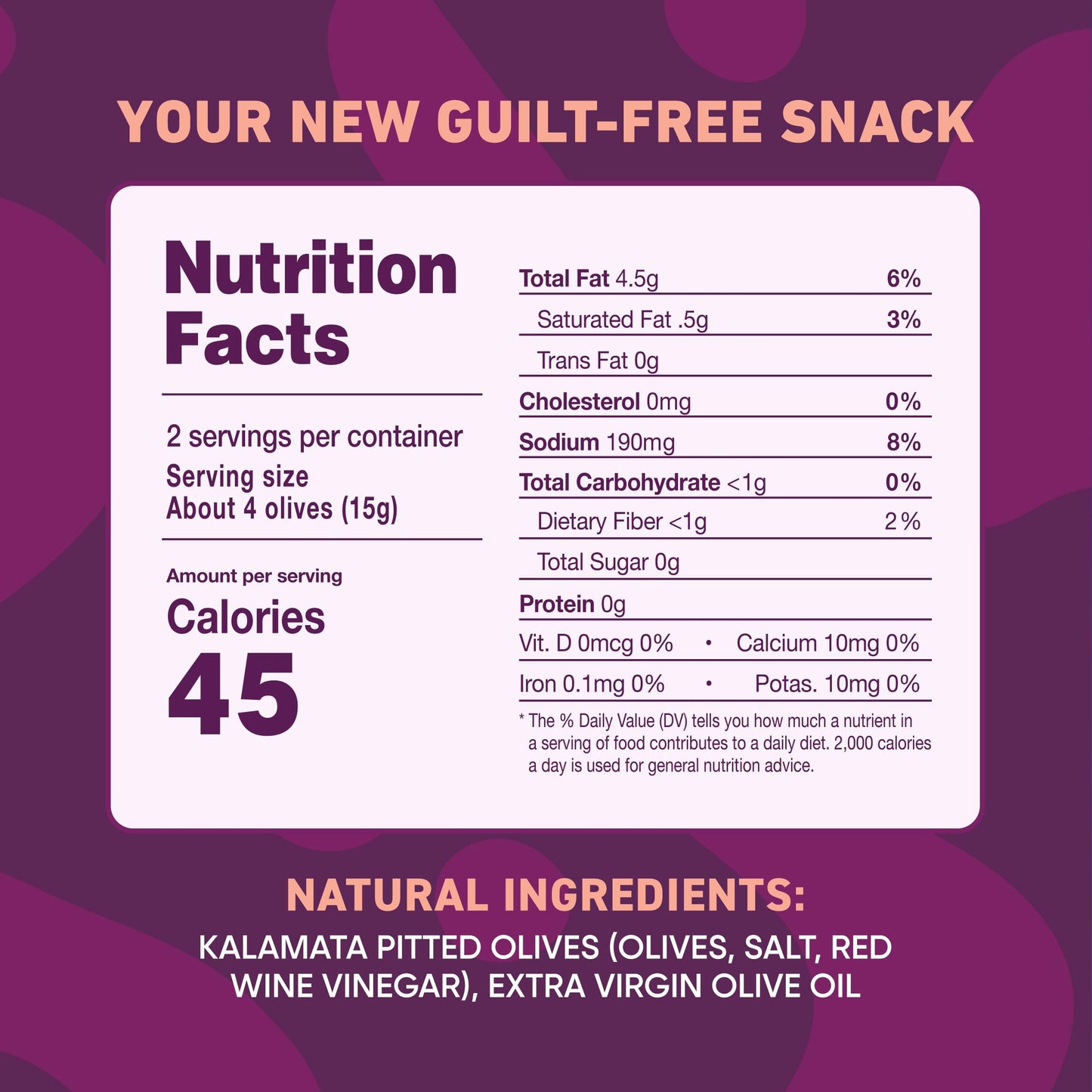 Freestyle Snacks Olive Snack Packs - Single Serve - Fresh Pitted Kalamata Olives, Jumbo-Sized, Grown In Greece, All Natural, Non