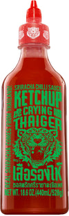 Crying Thaiger Sriracha Ketchup Chili Sauce in Squeeze Bottle 18.6 Ounce, Vegan, Gluten Free, Non-GMO, from Thailand (Pack of 12