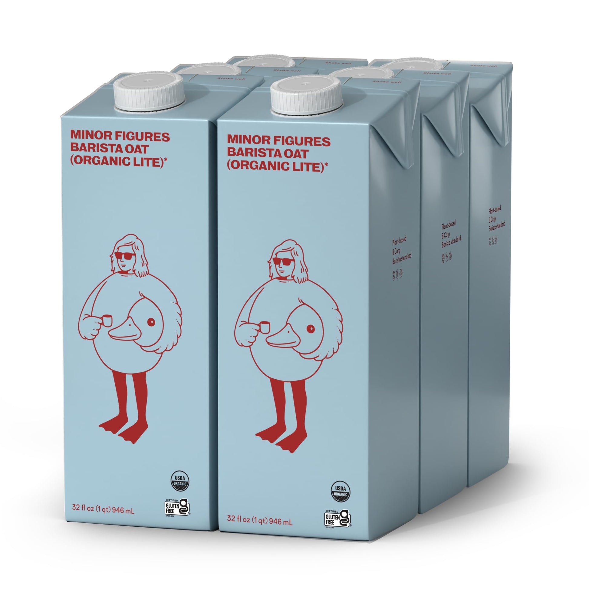 Minor Figures Oat Milk Barista Standard Unsweetened 32 Fl Oz (Pack of 6) Non-GMO Vegan Dairy Free