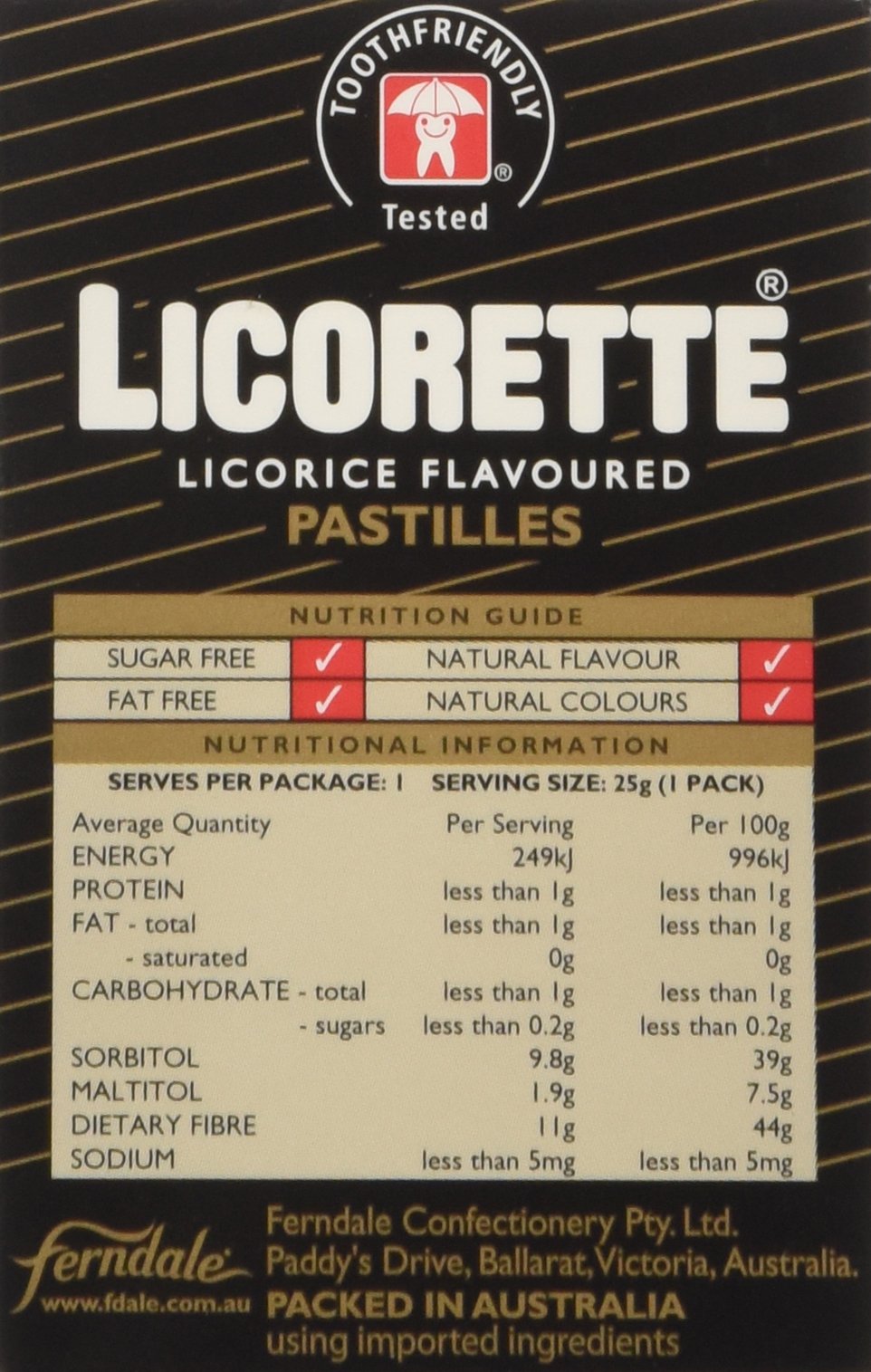 Licorette Licorice Flavored Pastilles | Sugar Free | Daprano & Co | (Pack of 18) Direct From Australia 0.88 oz. Boxes