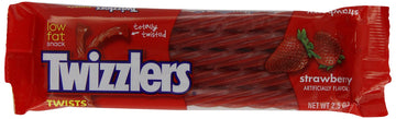 Twizzlers Twists, Strawberry Flavored Licorice Candy, 2.5 Ounce Packet (Pack Of 36)