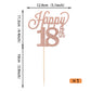 YCTHUNFISH 18th Birthday Cake Topper Black Glitter Number 18 Rose Gold Bamboo Decoration