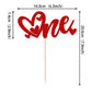 Rssta i Cake Topper - Glitter Heart for Valentines Day, Wedding, Birthday - Model XM230-red, Red Paper Decoration