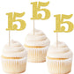 30 Pcs Number 15 Cupcake Toppers Glitter Cheers To 15 Years Old Birthday Cupcake Picks 15Th Birthday Wedding Anniversary Party C