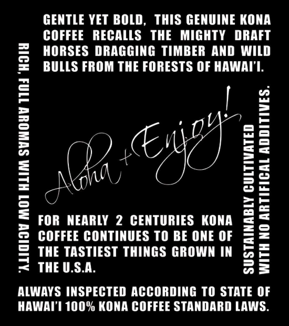 BLUE HORSE 100% KONA COFFEE - Dark Roast Arabica Whole Beans - 8 oz Bag - Farm-Fresh Quality from Hawaii