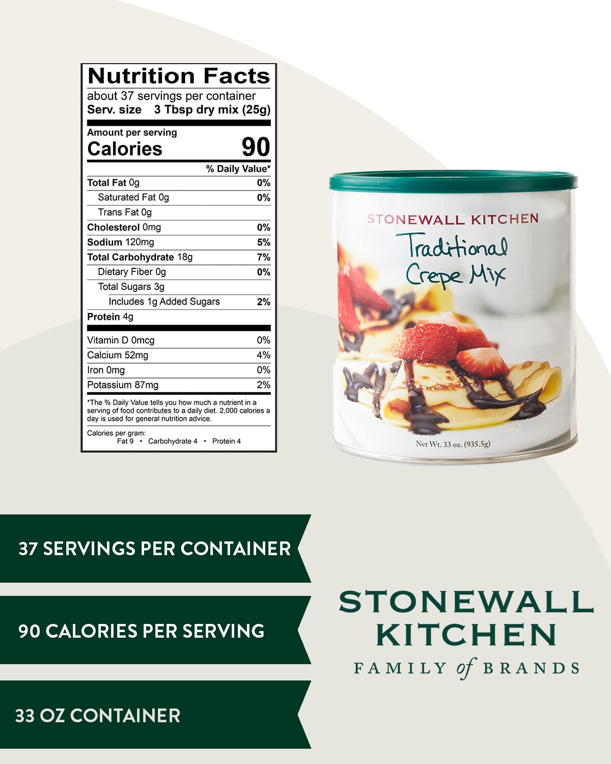 Stonewall Kitchen Traditional Crepe Mix, 16 Ounce - 2 Pack