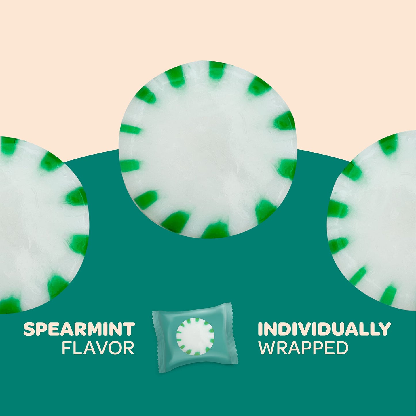 Sugar-Free Starlight Mints - 1 Pound Pack (About 90 Count) - Spearmint Hard Candy - Individually Wrapped