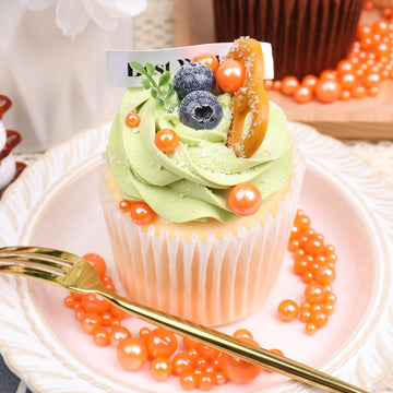 Orange Sprinkles For Cake Decorating, 120G/4.23Oz Edible Orange Pearl Sprinkles Mix, Sugar Candy Pearls For Baking, Cookie Decor