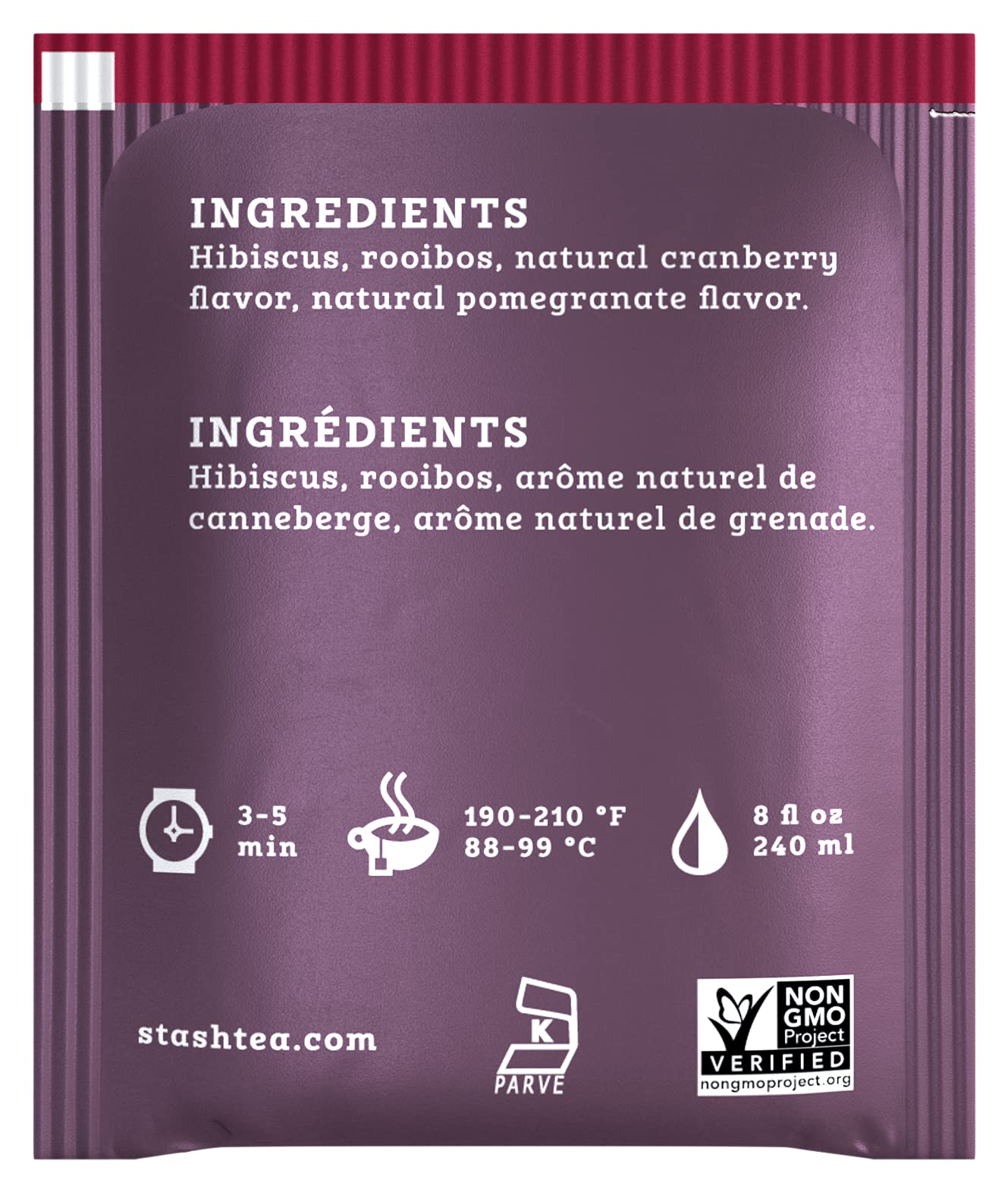 Stash Cranberry Pomegranate Herbal Tea - Caffeine Free, Non-GMO, 18 Count (Pack of 6) - 108 Bags Total