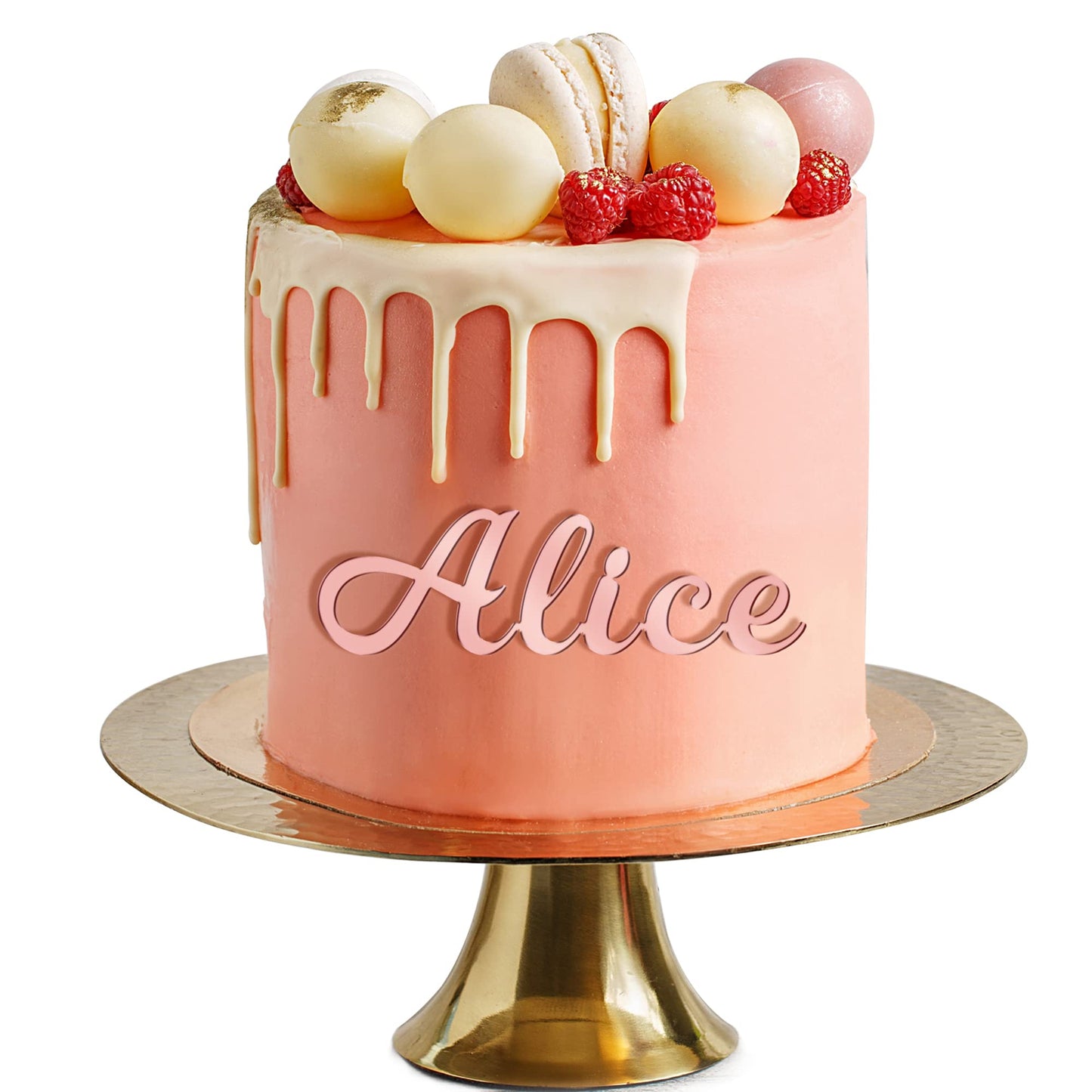 EDSG Personalized Cake Topper, Mirror Acrylic, Rose Gold, Custom Text for Birthday, Wedding, Baby Shower, Graduation