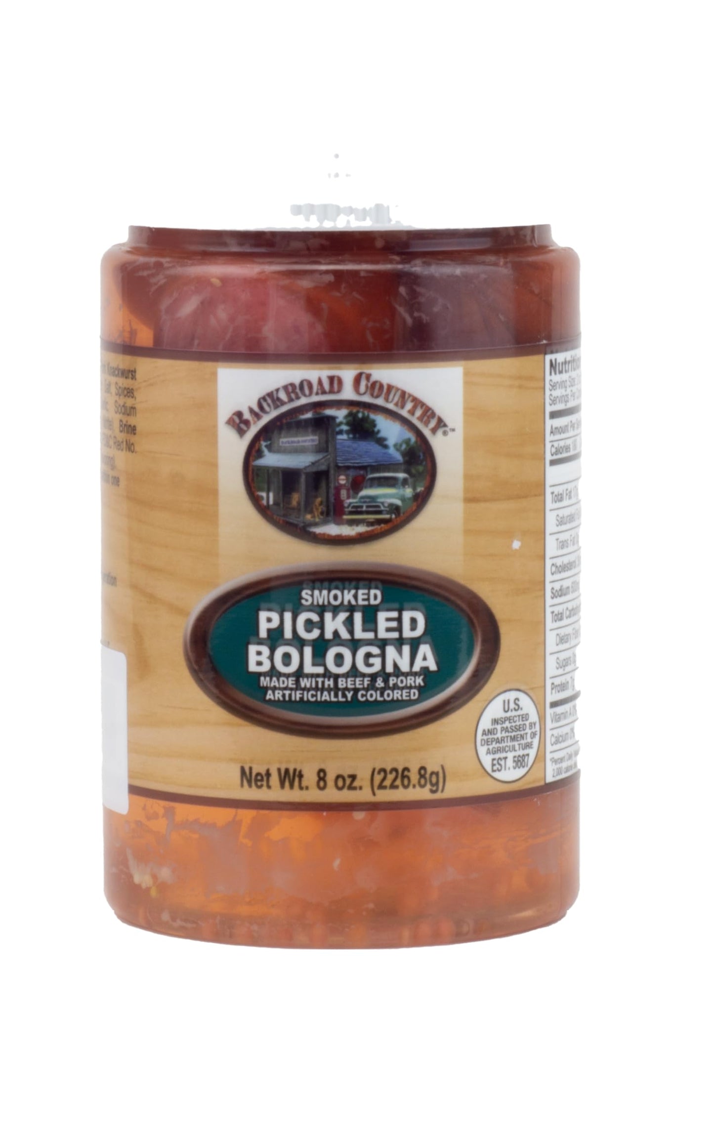 Backroad Country Smoked Pickled Bologna in Vinegar Brine, 8 OZ