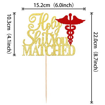 1 Pcs Holy Shit You Matched Cake Topper Glitter Doctor Nursing Birthday Cake Pick For Medical Rn Theme Nurse Birthday Party Cake
