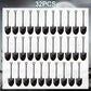 PEUTIER 32pcs Halloween Cupcake Toppers with Spoons - Tombstone Design, Black, Paper/Bamboo/Plastic, Model 01175
