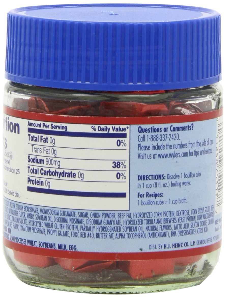 Wylers Chicken Instant Bouillon Cubes Jar (3.25 oz Jars, Pack of 8)