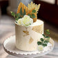 Lukinuo 16Pcs Boho Cake Topper Decoration Flower Cake Topper Gold Palm Leaves Cake Decoration White Rose Carnation Eucalyptus Wi