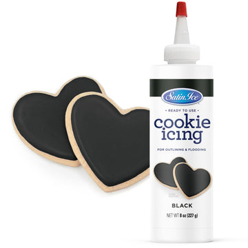 Satin Ice Black Cookie Icing - 8oz - Bottle