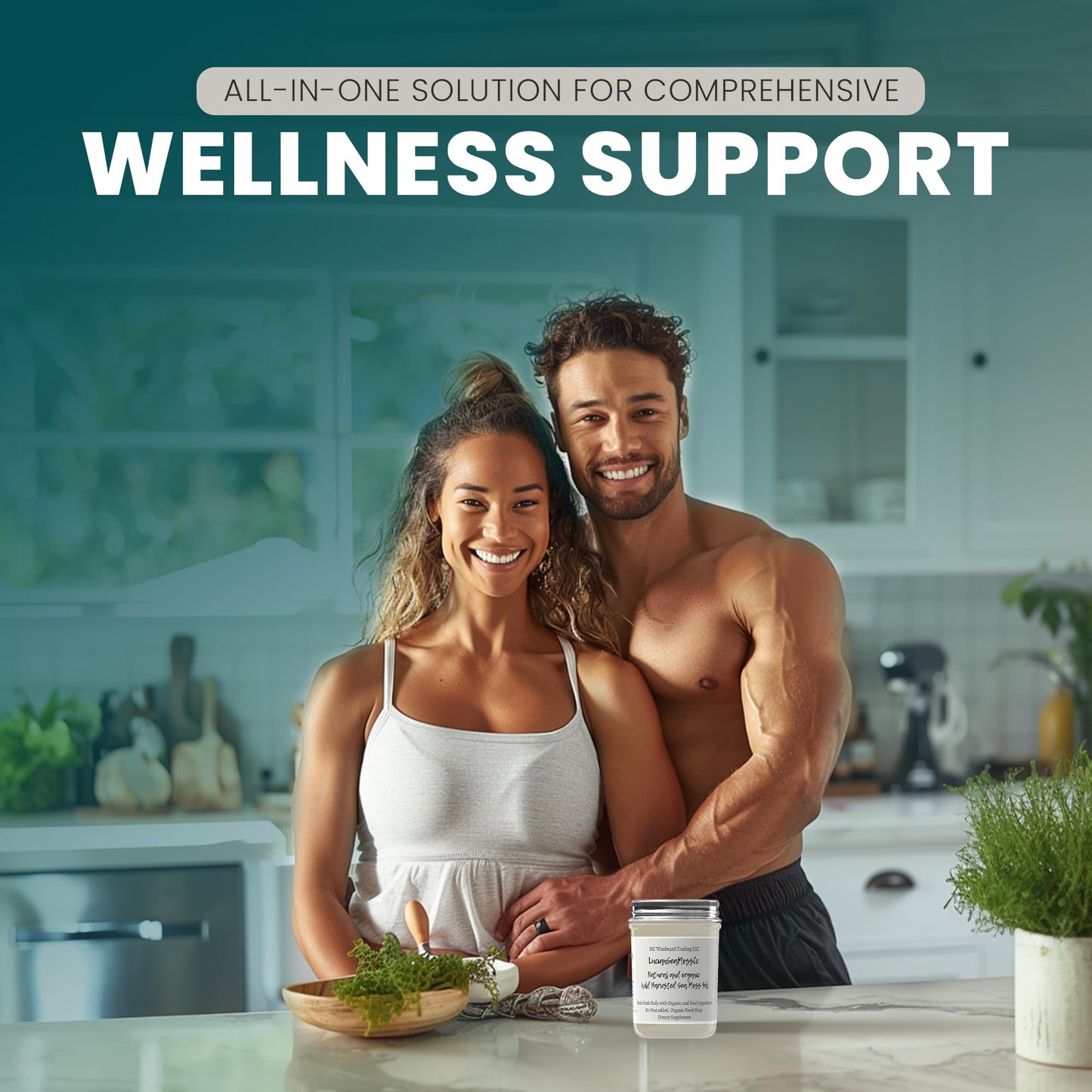 MG Windward Trading LLC Black Seed Sea Moss Gel, Organic, 8oz, Wild Harvested, Immune & Digestive Support