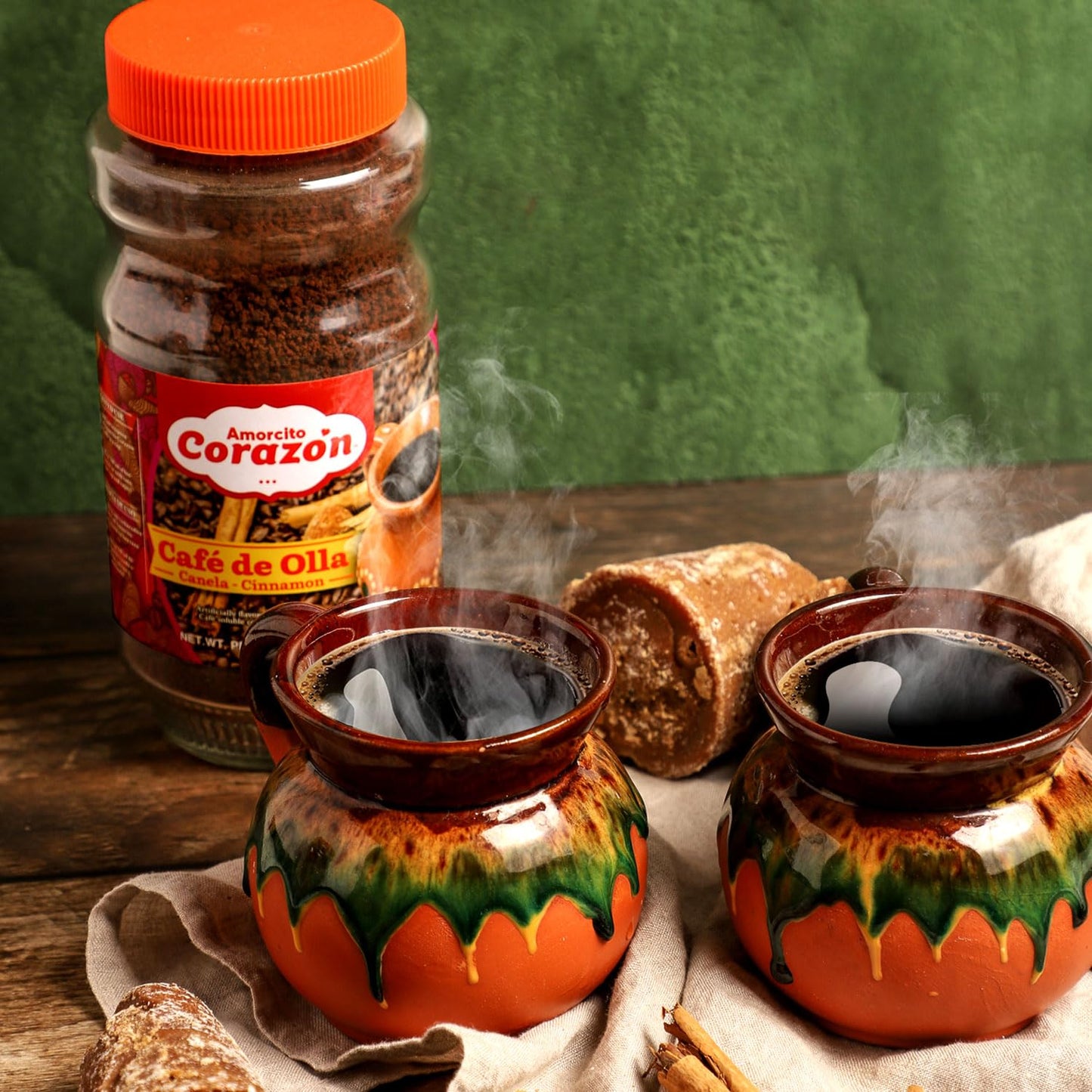 Amorcito Corazón - Traditional Mexican Instant Coffee - 6 Oz (170 G) - Café De Olla With A Sweet Touch Of Cinnamon And Piloncillo