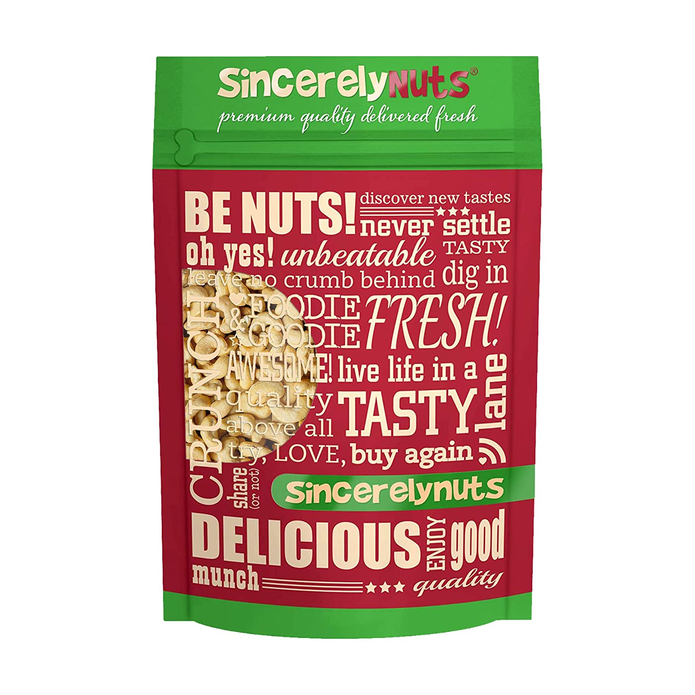 Sincerely Nuts - Raw Cashews Whole and Unsalted | Healthy Snack, Source of Protein | Keto and Paleo Friendly Gourmet Quality Vegan | Cashew Nuts 1(LB) Bag
