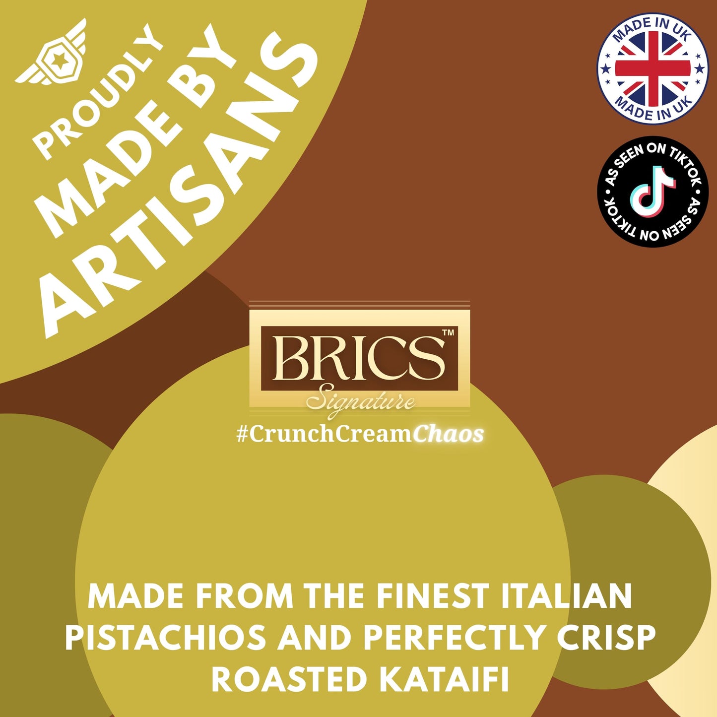 Brics Signature Dubai Kunafa Spread, 10 Fl Oz, Ready-To-Eat, Creamy Pistachio & Crunchy Knafeh Topping