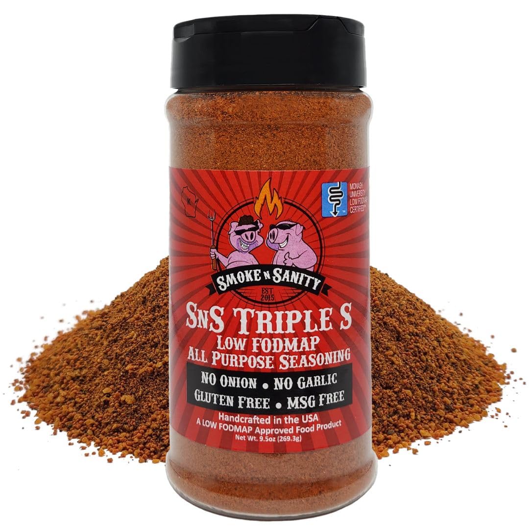 Smoke n Sanity All Purpose Seasoning - Low FODMAP, Gluten Free, Dairy Free - 9.5 oz Shaker
