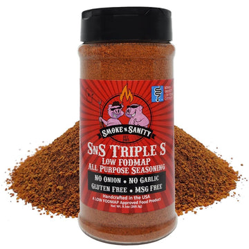 Smoke n Sanity All Purpose Seasoning - Low FODMAP, Gluten Free, Dairy Free - 9.5 oz Shaker