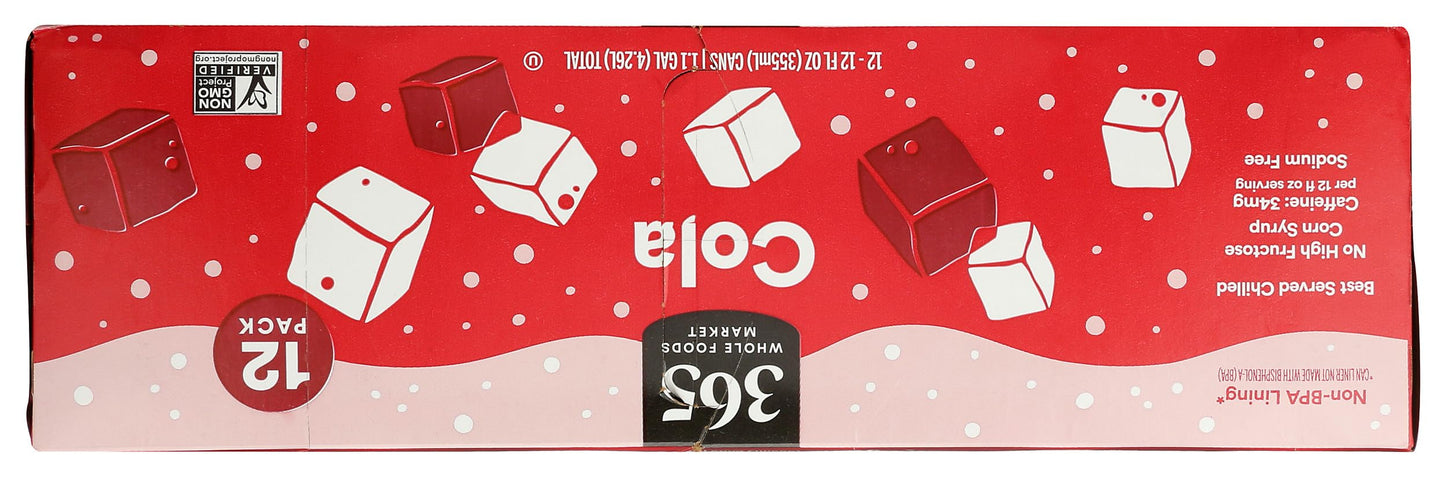 365 by Whole Foods Market Cola, 12 Fl Oz (Pack of 12) - Refreshing Soft Drink, Perfect for Parties and Gatherings
