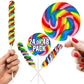 24 Large Rainbow Lollipops Individually Wrapped- Non Broken |12 Giant Swirl Lollipop 3'' And 12 Large Twisty Pops, Carnival Loll