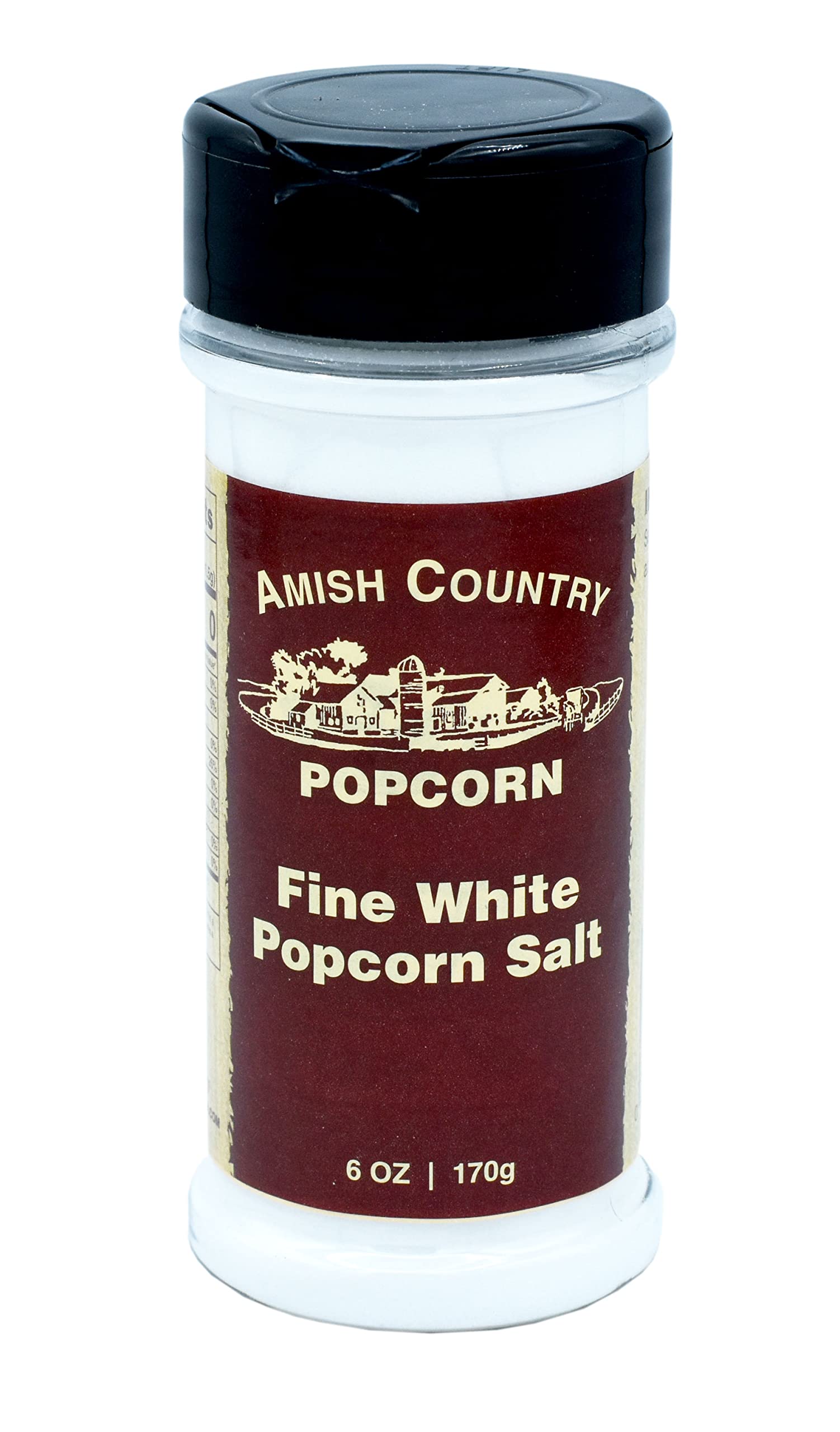 Amish Country Popcorn | Fine White Popcorn Salt - 6 oz | Old Fashioned, Non-GMO and Gluten Free (6 oz Bottle)