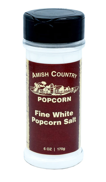 Amish Country Popcorn | Fine White Popcorn Salt - 6 oz | Old Fashioned, Non-GMO and Gluten Free (6 oz Bottle)