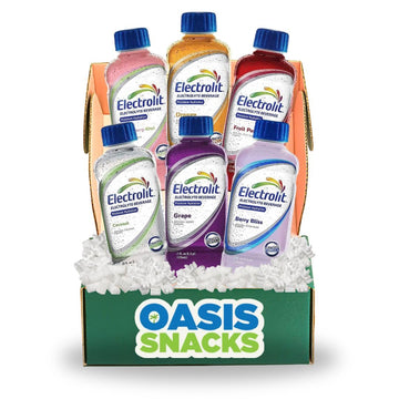 Oasis Snacks Electrolit Premium Hydration Electrolyte Beverage, Multi Flavor Variety, 21 Fl Oz (6 Flavor Variety, Pack Of 6)