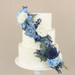 Rinlong 3Pcs Pre-Made Cake Flowers Navy Blue Cake Decorations Wedding Cake Decorating Flowers Decor Christening Birthday Baby Sh
