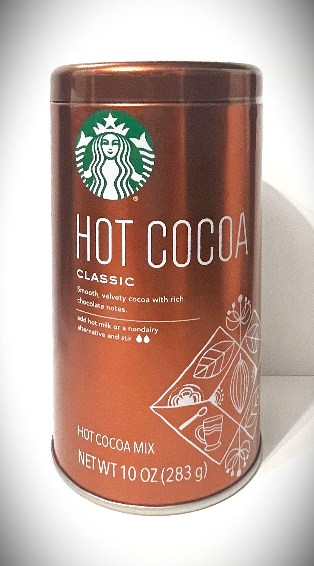 Starbucks Hot Cocoa Mix Classic 10 OZ Bronze Gift Tin 8 fluid_ounces