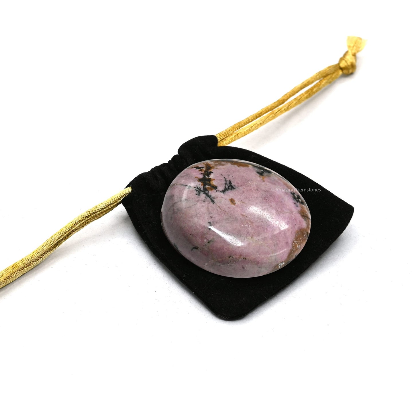 Rhodonite Palm Stone - Hot Massage Worry Stone For Natural Body Chakra Balancing, Reiki Healing And Crystal Grid