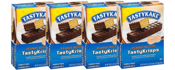 Tastykake Tastycrisps Peanut Butter Filled Chocolate Coated Wafers, FOUR 18 oz. Boxes