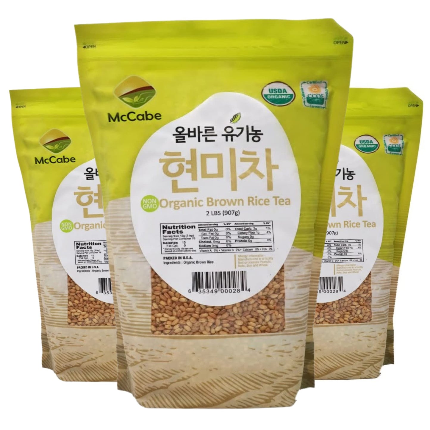 McCabe Organic Brown Rice Tea - Roasted Brown Rice - USDA Certified - 6 lb (Pack of 3)