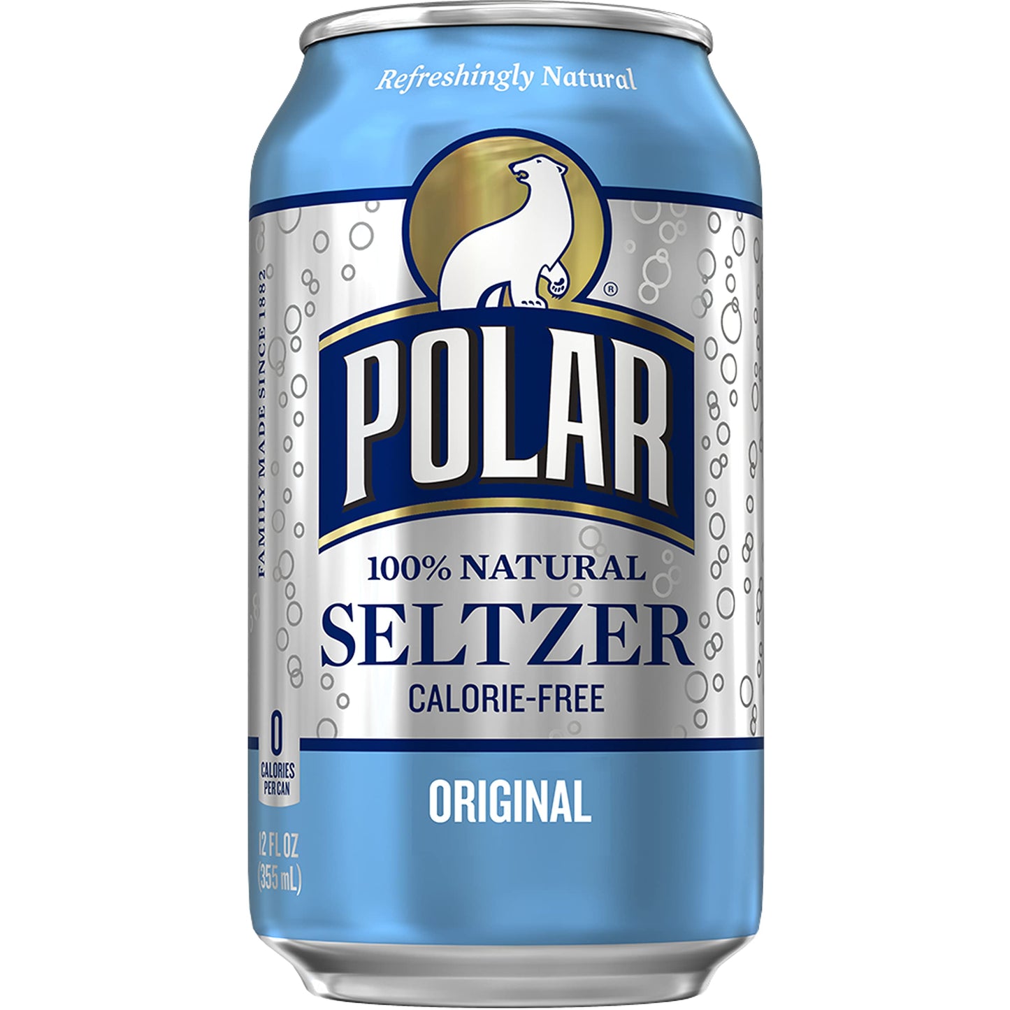 Polar Beverages Polar Seltzer Water Original, 12 fl oz cans, 12 pack, 33.8 Fluid Ounce (Pack of 12)