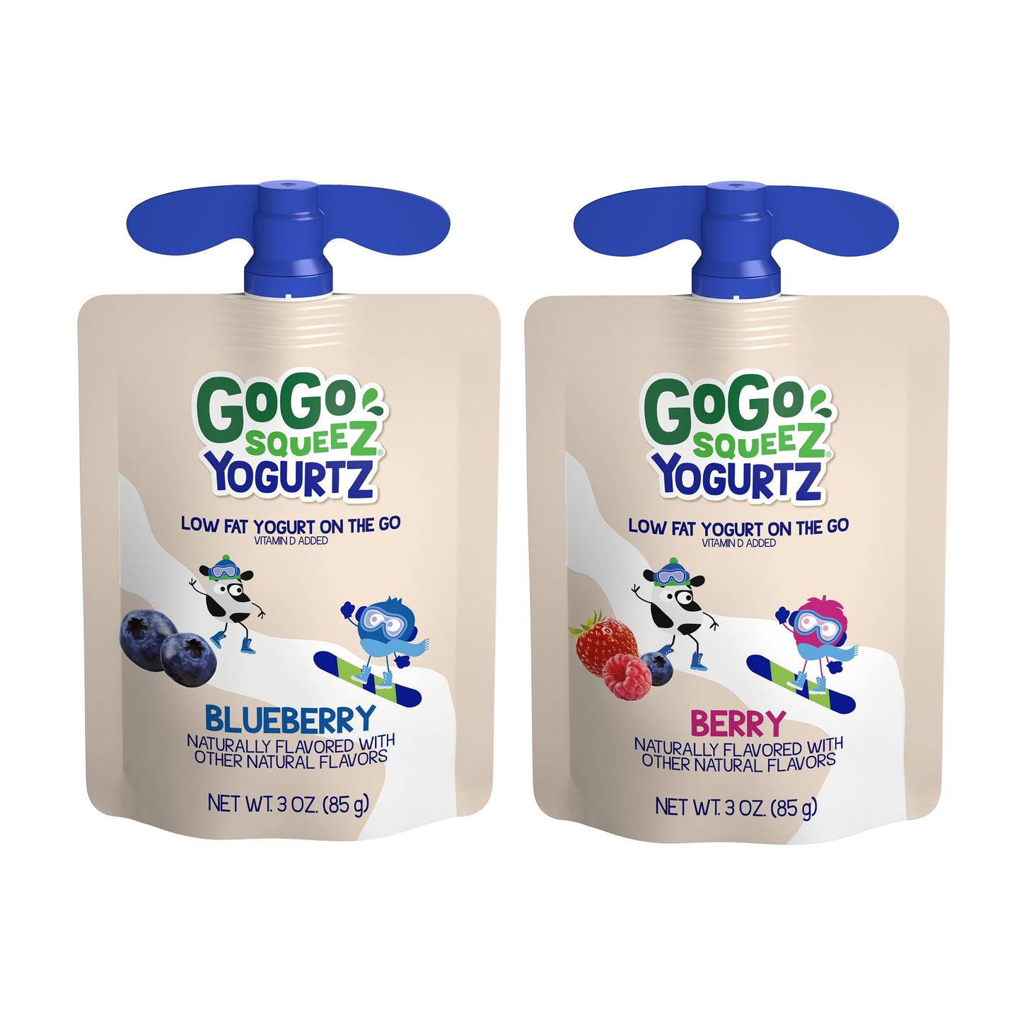 GoGo SqueeZ YogurtZ Variety Pack, Blueberry & Berry, 3 oz, Gluten Free, Nut Free, BPA Free, Pack of 20