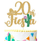 Tivurcia Fiesta 20th Cake Topper, Gold Tropical Birthday Decoration Supplies